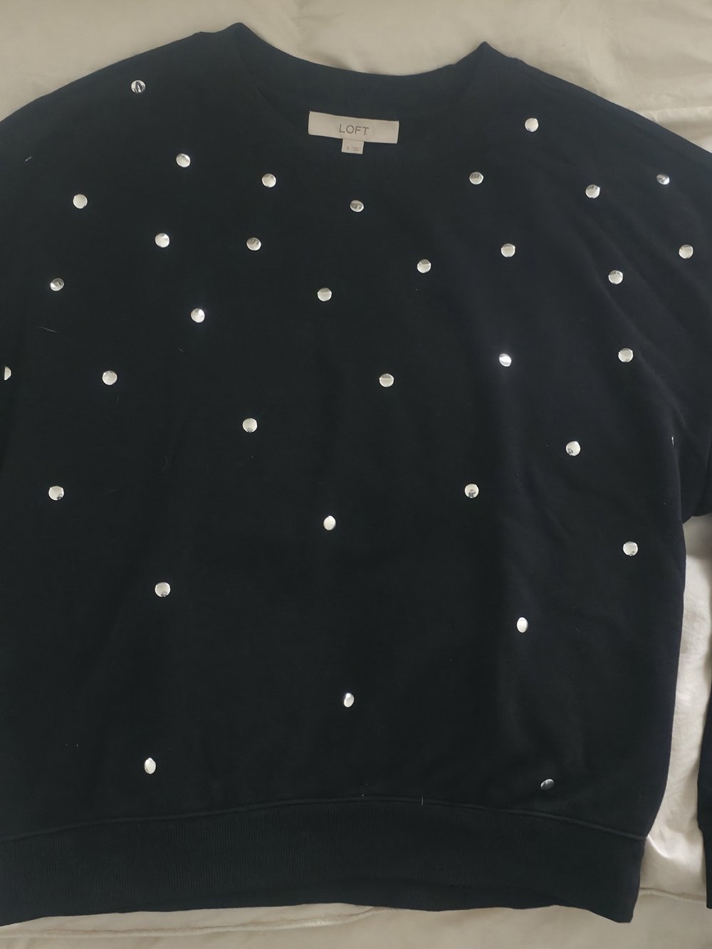 LOFT Black Sweatshirt with Silver Studs